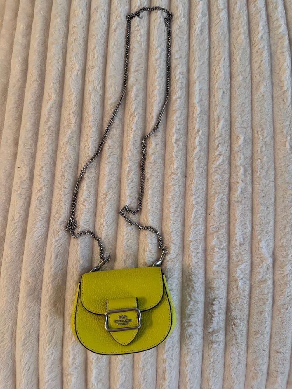 Coach Mini Saddle Crossbody Bag in Yellow and Silver